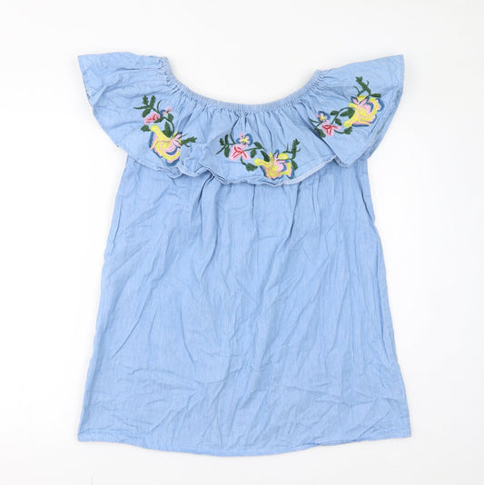 Womens UK Size S IVIVi Blue Basic Blouse