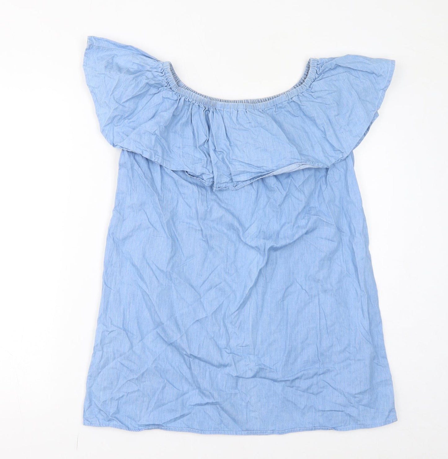Womens UK Size S IVIVi Blue Basic Blouse