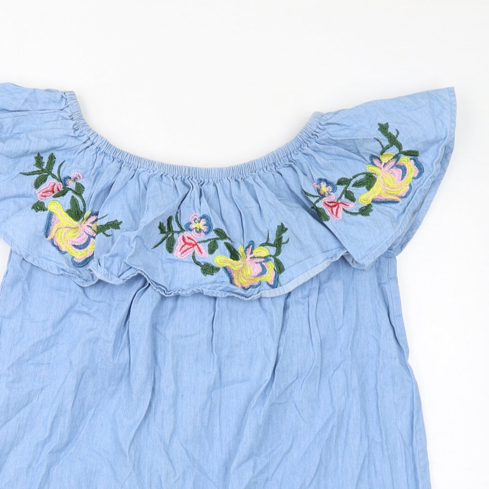 Womens UK Size S IVIVi Blue Basic Blouse