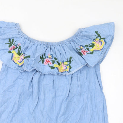 Womens UK Size S IVIVi Blue Basic Blouse
