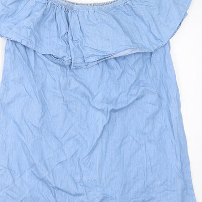 Womens UK Size S IVIVi Blue Basic Blouse