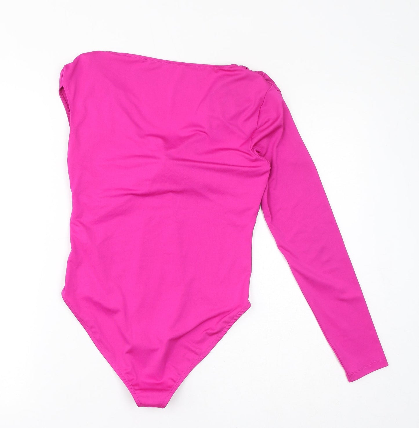 Zara Womens Pink Polyester Bodysuit One-Piece Size S Button - Twist Detail