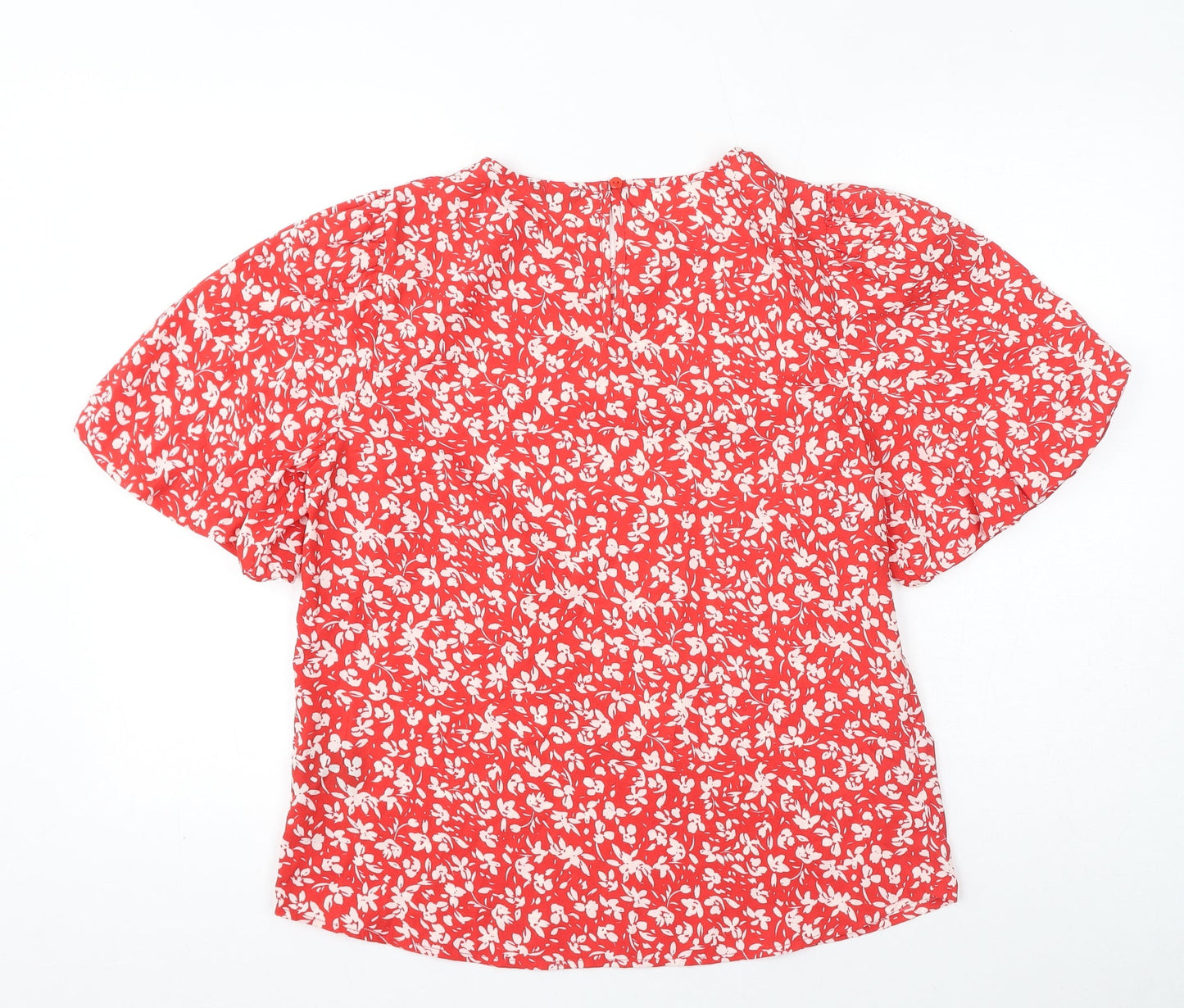 Womens UK Size 12 M&Co Red Basic Blouse