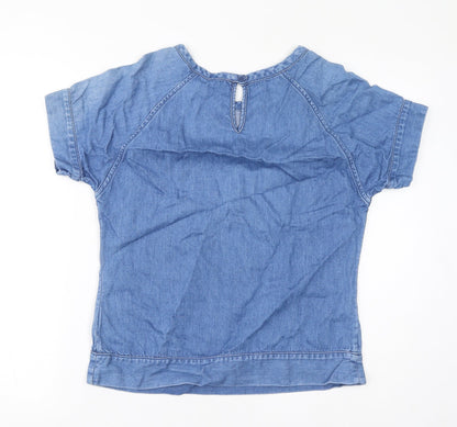 Womens UK Size 8 Marks and Spencer Blue Basic Blouse
