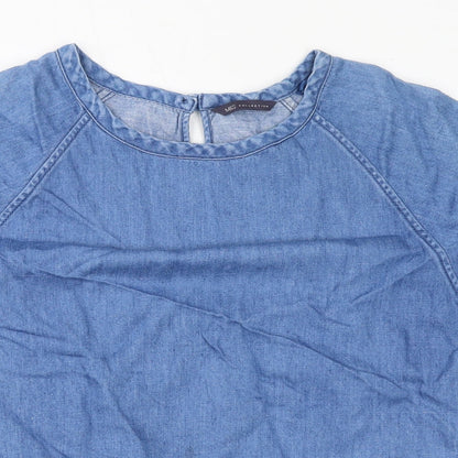 Womens UK Size 8 Marks and Spencer Blue Basic Blouse