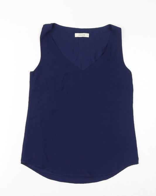 Womens UK Size 6 Oasis Blue Basic Tank