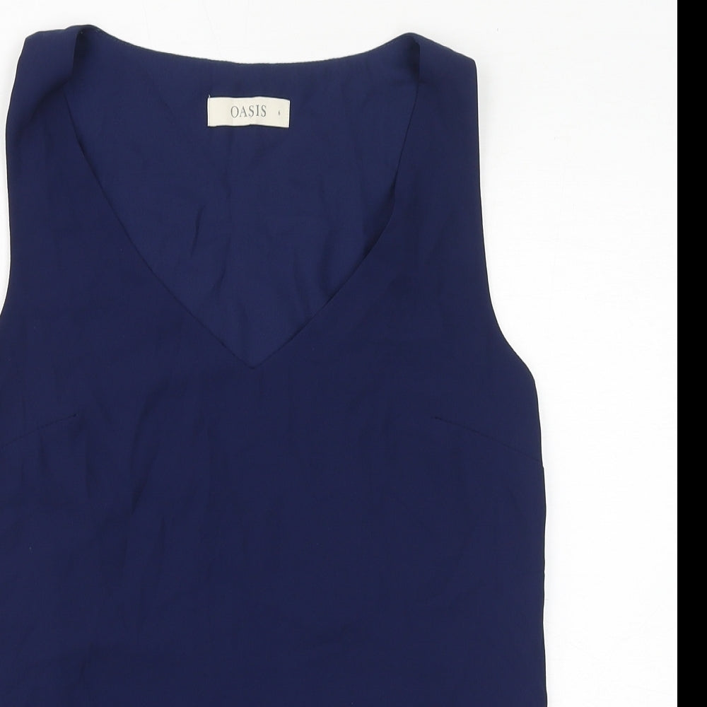 Womens UK Size 6 Oasis Blue Basic Tank