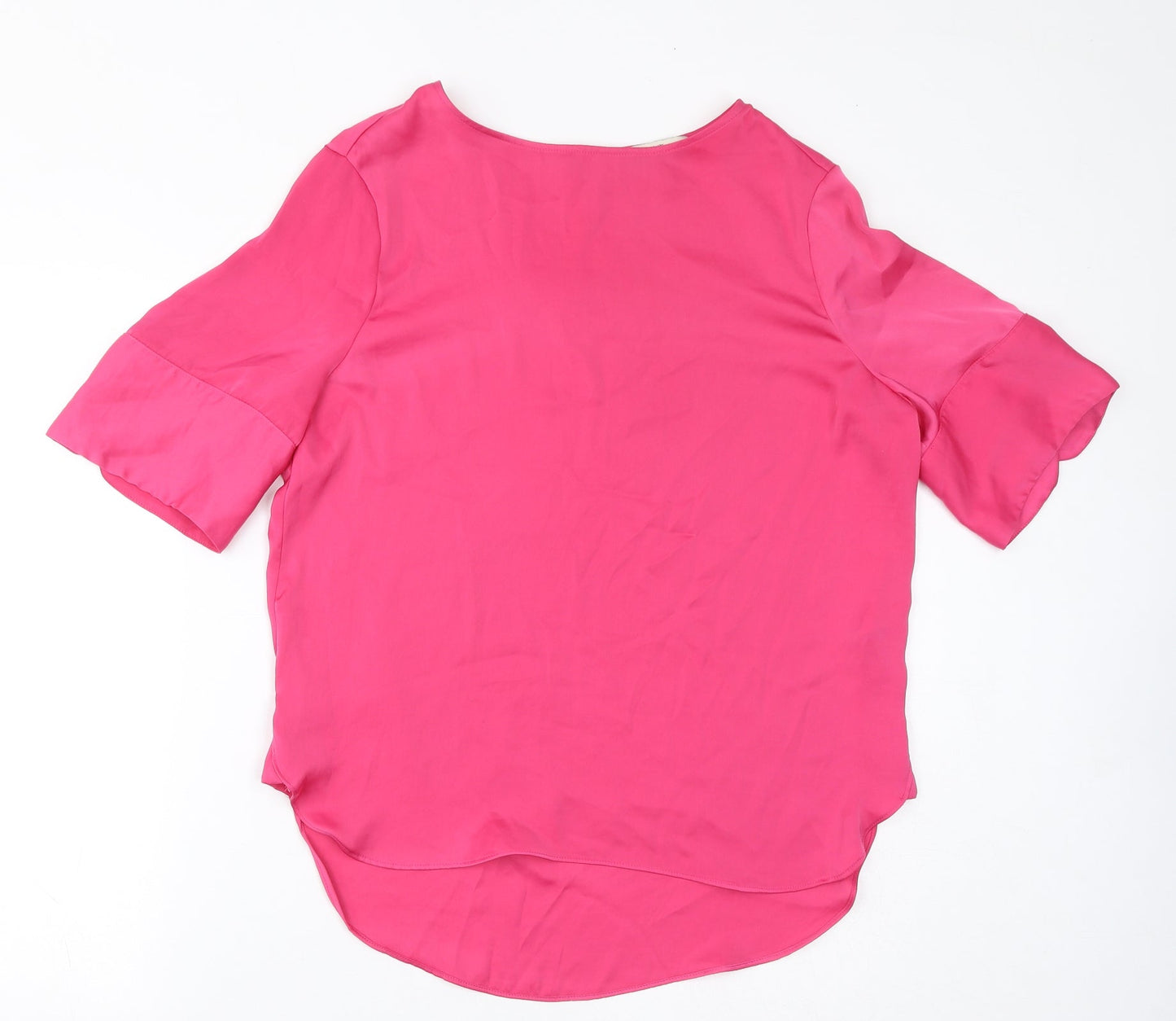 NEXT Womens Pink Polyester Basic Blouse Size 14 Round Neck