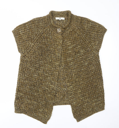 Country Casuals Womens Green Crew Neck Acrylic Cardigan Jumper Size L - Button, Embroided