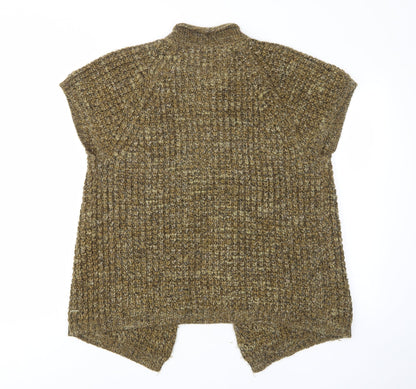 Country Casuals Womens Green Crew Neck Acrylic Cardigan Jumper Size L - Button, Embroided