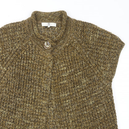 Country Casuals Womens Green Crew Neck Acrylic Cardigan Jumper Size L - Button, Embroided