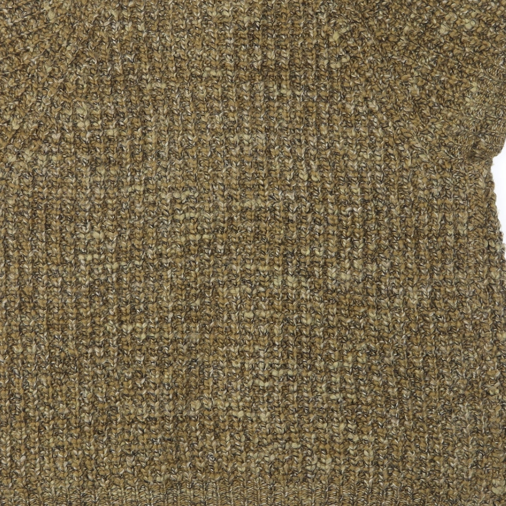 Country Casuals Womens Green Crew Neck Acrylic Cardigan Jumper Size L - Button, Embroided