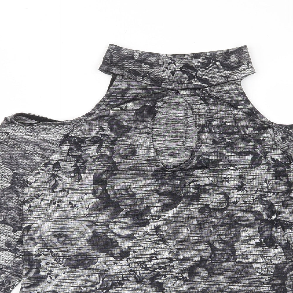 Womens UK Size 12 Kiah Grey Basic T-Shirt