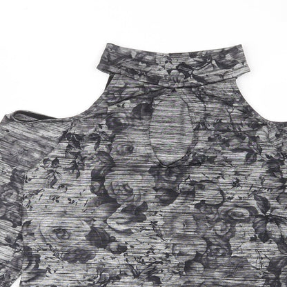 Womens UK Size 12 Kiah Grey Basic T-Shirt