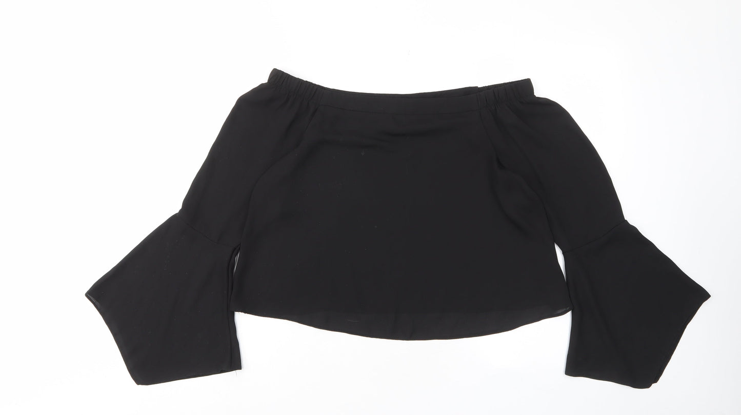Womens UK Size 8 New Look Black Basic Blouse