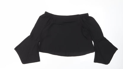 Womens UK Size 8 New Look Black Basic Blouse