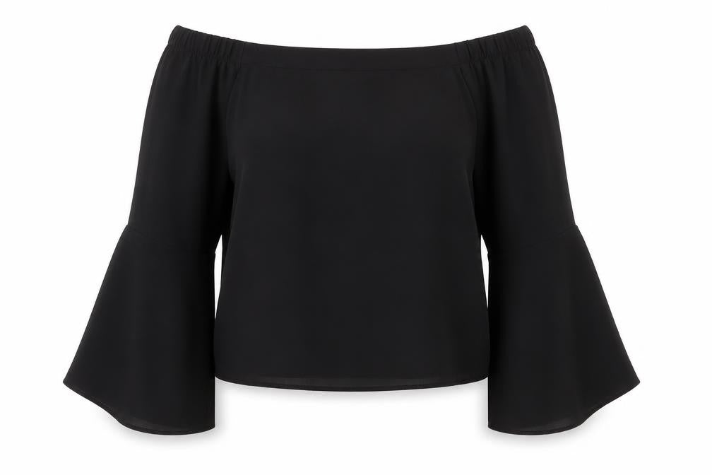 Womens UK Size 8 New Look Black Basic Blouse
