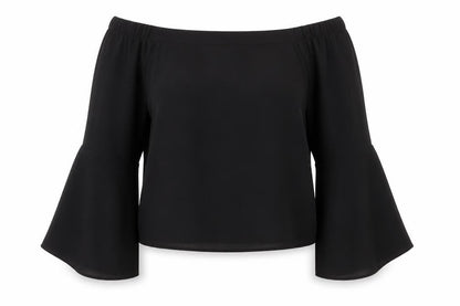 Womens UK Size 8 New Look Black Basic Blouse