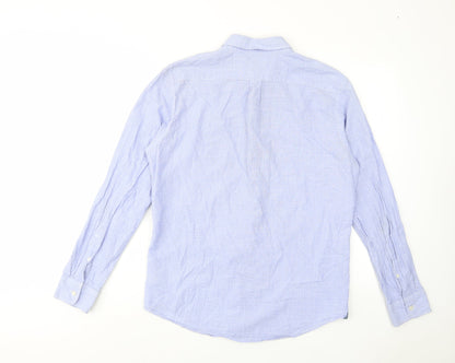 Gap Mens Blue Cotton Button-Up Size M Collared Button - Pocket