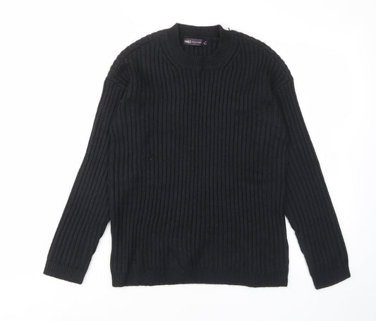 Womens UK Size XS Marks and Spencer Black Pullover Jumper