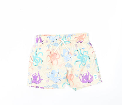 Marks and Spencer Baby Multicoloured Geometric Polyester Cropped Trousers Size 12-18 Months Drawstring - Jellyfish, Swim Short