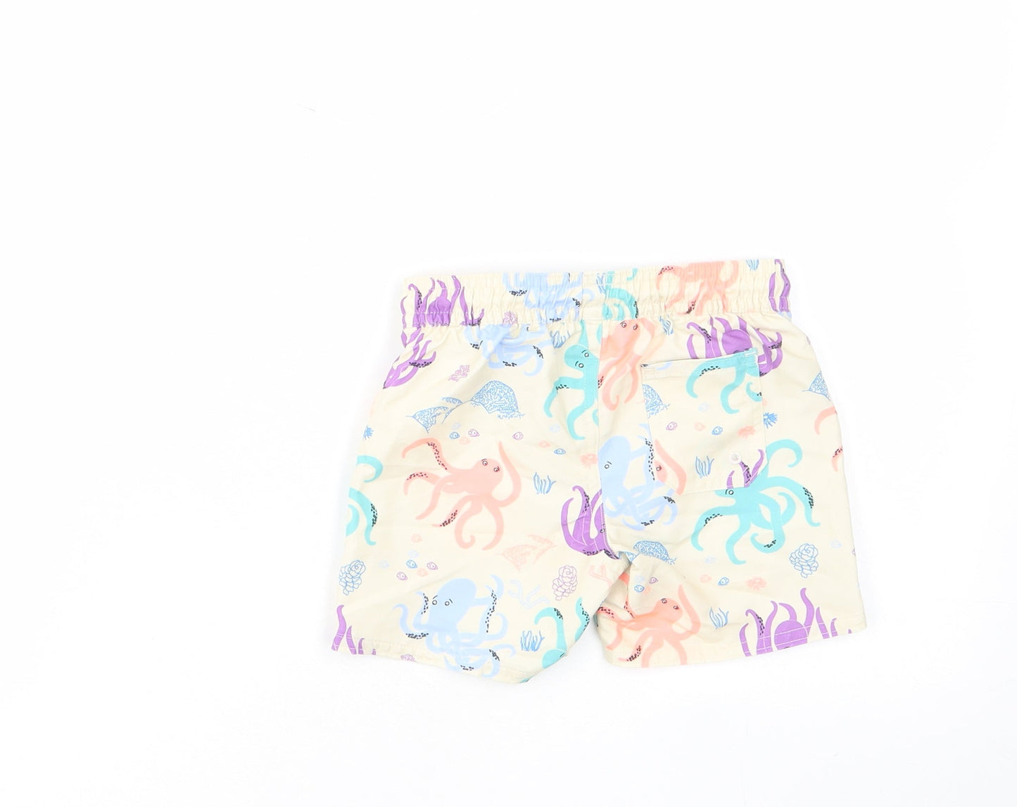 Marks and Spencer Baby Multicoloured Geometric Polyester Cropped Trousers Size 12-18 Months Drawstring - Jellyfish, Swim Short