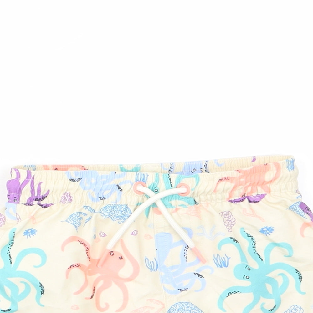 Marks and Spencer Baby Multicoloured Geometric Polyester Cropped Trousers Size 12-18 Months Drawstring - Jellyfish, Swim Short