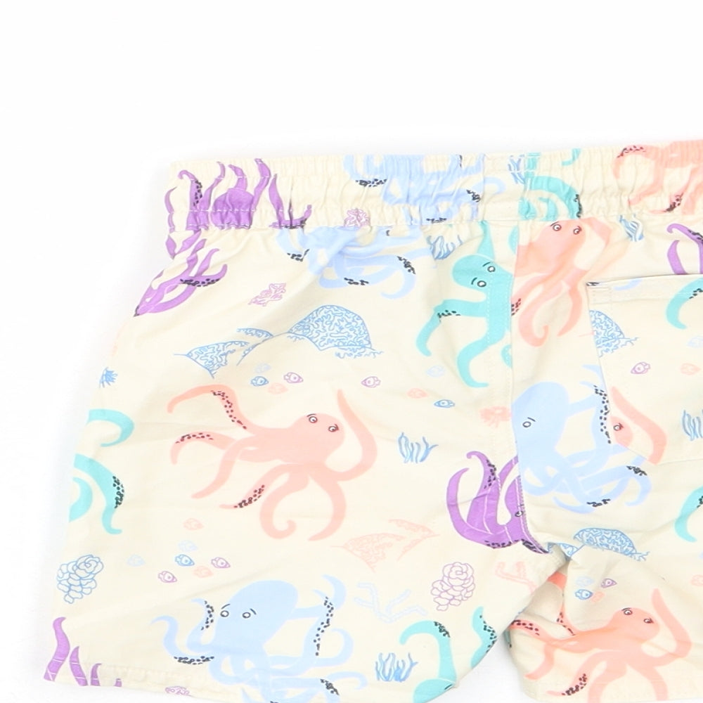 Marks and Spencer Baby Multicoloured Geometric Polyester Cropped Trousers Size 12-18 Months Drawstring - Jellyfish, Swim Short