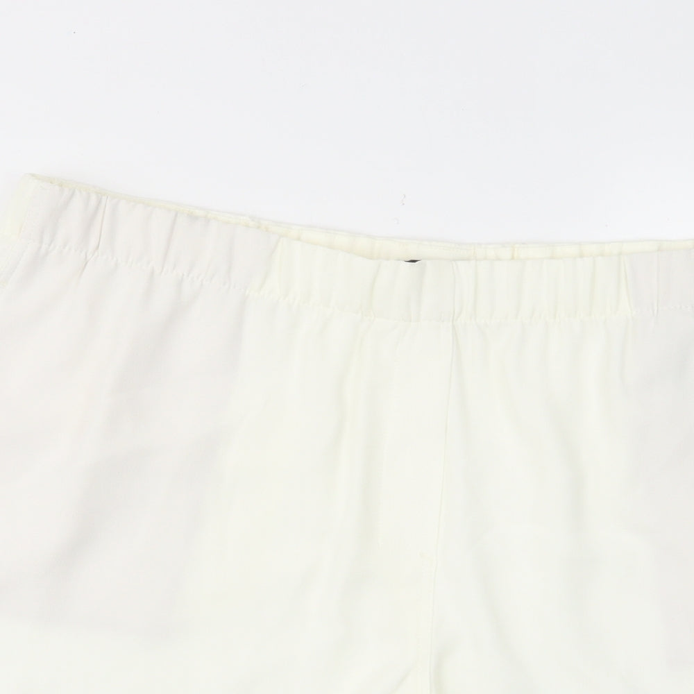 Marks and Spencer Womens Ivory Polyester Basic Shorts Size 20 L7 in Regular Pull On - Elastic waist, Pockets
