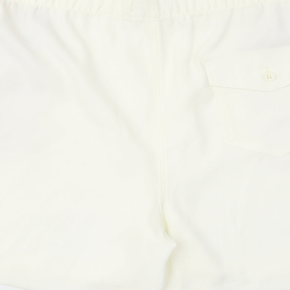 Marks and Spencer Womens Ivory Polyester Basic Shorts Size 20 L7 in Regular Pull On - Elastic waist, Pockets
