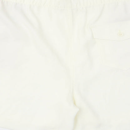 Marks and Spencer Womens Ivory Polyester Basic Shorts Size 20 L7 in Regular Pull On - Elastic waist, Pockets