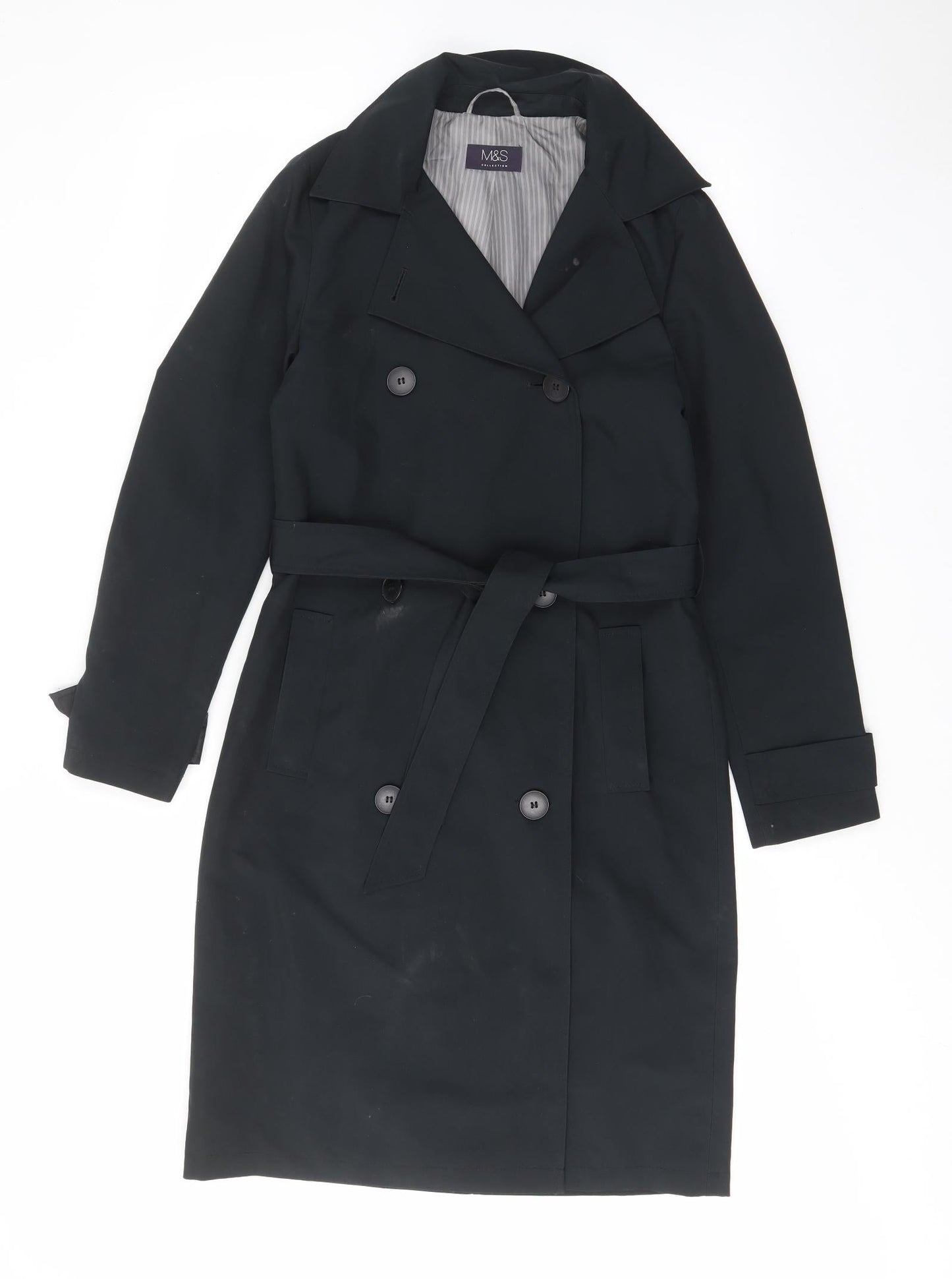 Womens UK Size 8 Marks and Spencer Black Overcoat