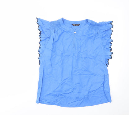 Womens UK Size 10 Per Una Blue Basic Tank