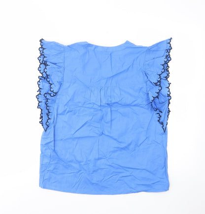 Womens UK Size 10 Per Una Blue Basic Tank