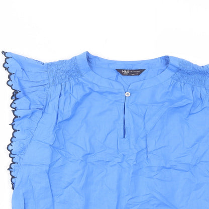 Womens UK Size 10 Per Una Blue Basic Tank