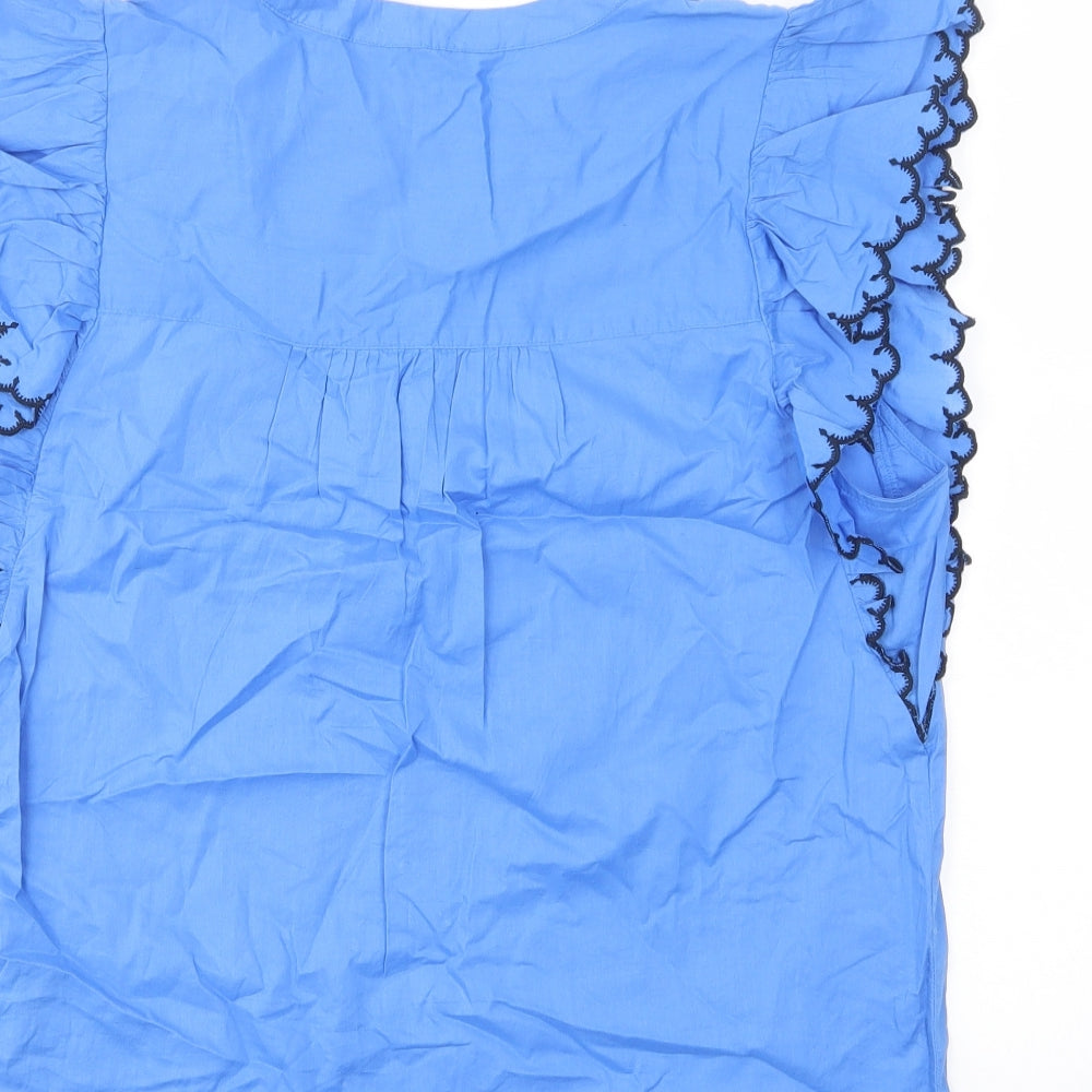Womens UK Size 10 Per Una Blue Basic Tank