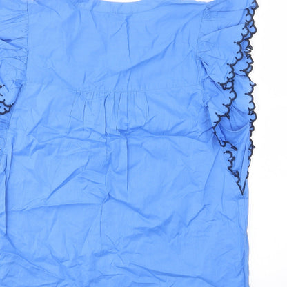 Womens UK Size 10 Per Una Blue Basic Tank