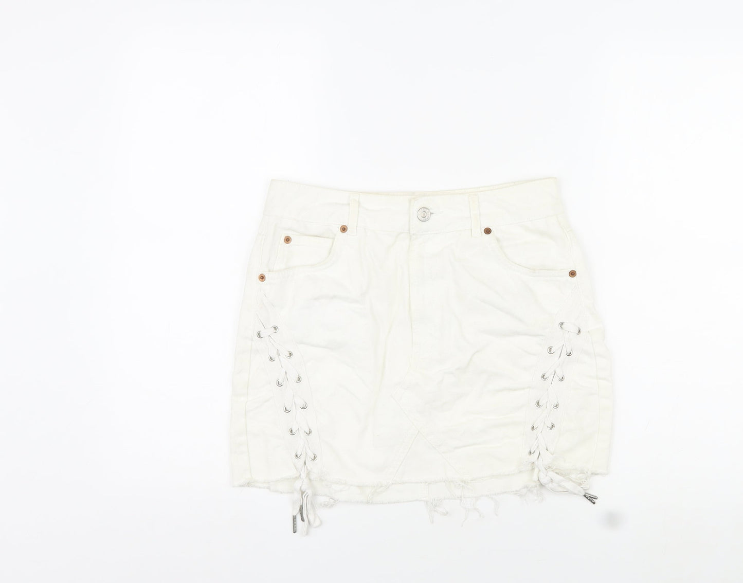 Womens UK Size 10 Topshop Mini Denim Skirt