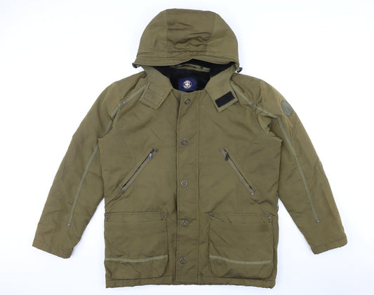 Mens UK Size L Strellson Green Rain Coat
