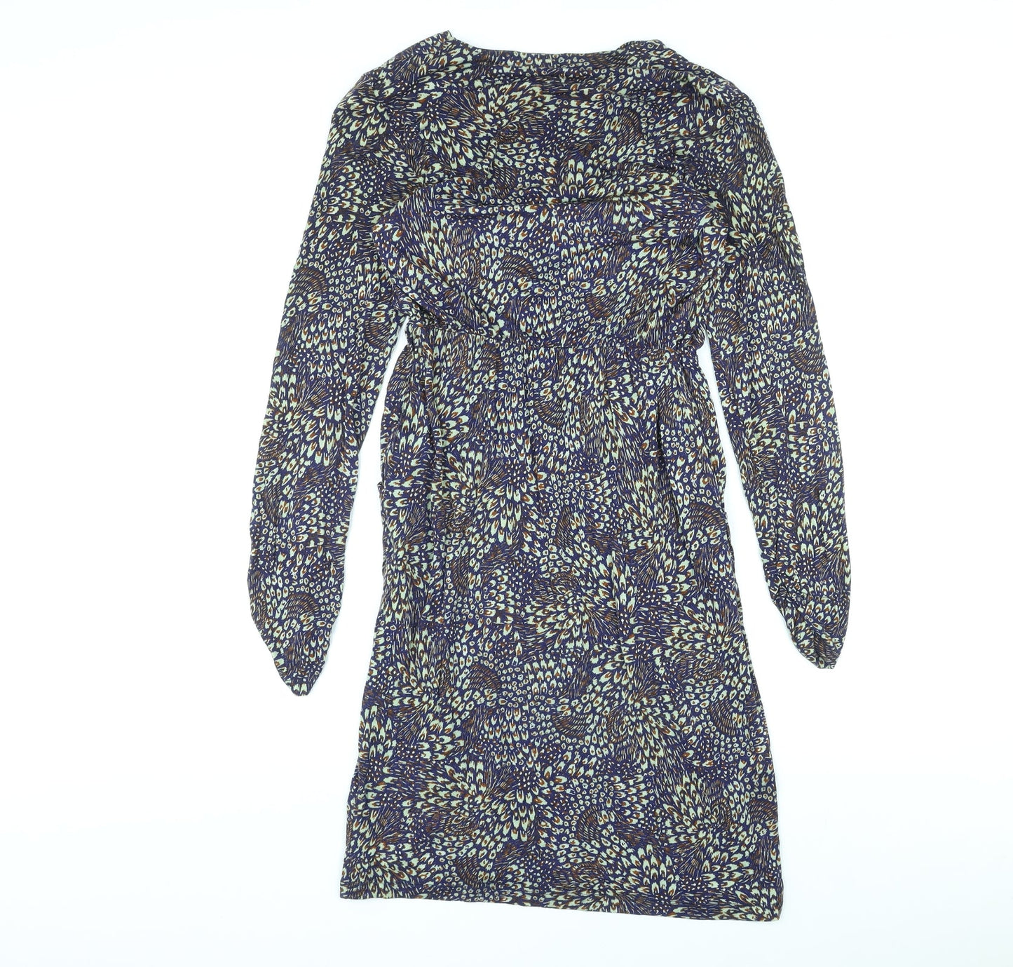 Autograph Womens Multicoloured Floral Viscose Mini Size 10 V-Neck Pullover