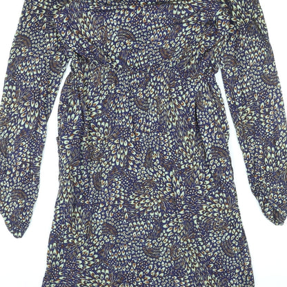 Autograph Womens Multicoloured Floral Viscose Mini Size 10 V-Neck Pullover