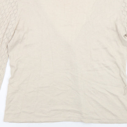 Womens UK Size L H&M Beige Cardigan Jumper