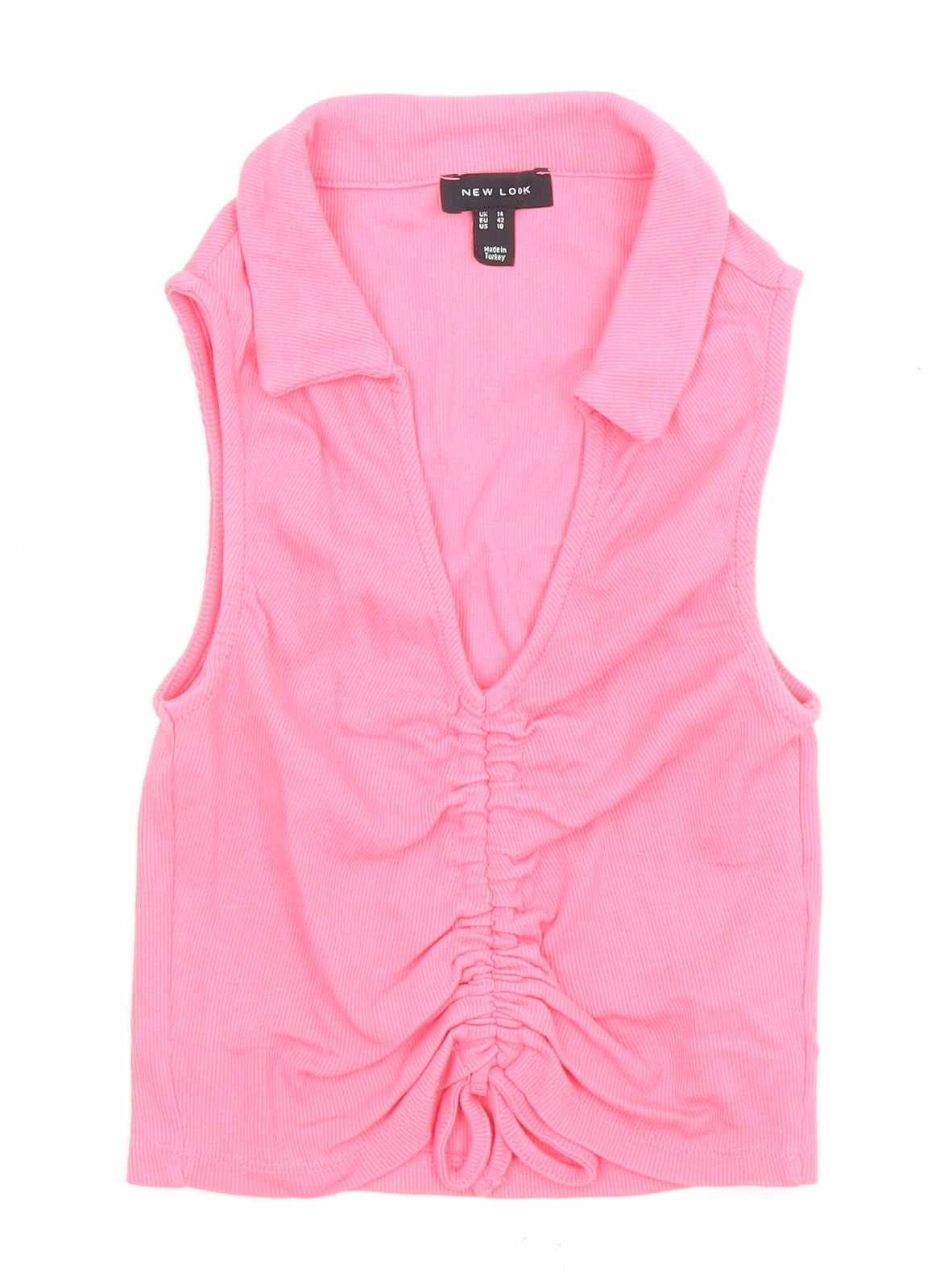Womens UK Size 14 New Look Pink Basic Tank