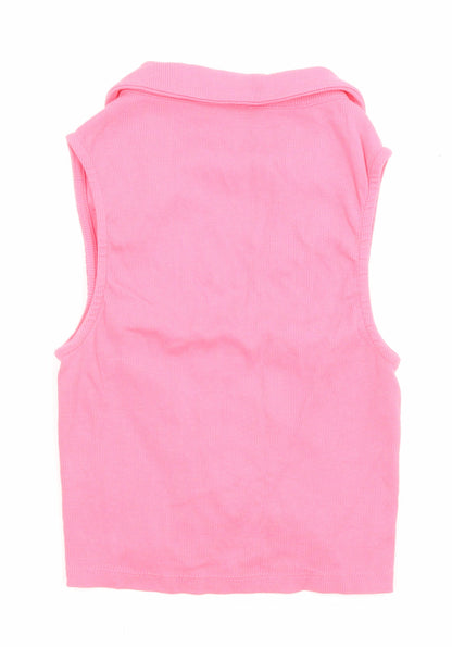 Womens UK Size 14 New Look Pink Basic Tank