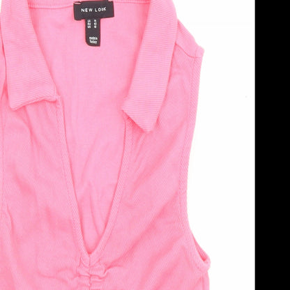 Womens UK Size 14 New Look Pink Basic Tank