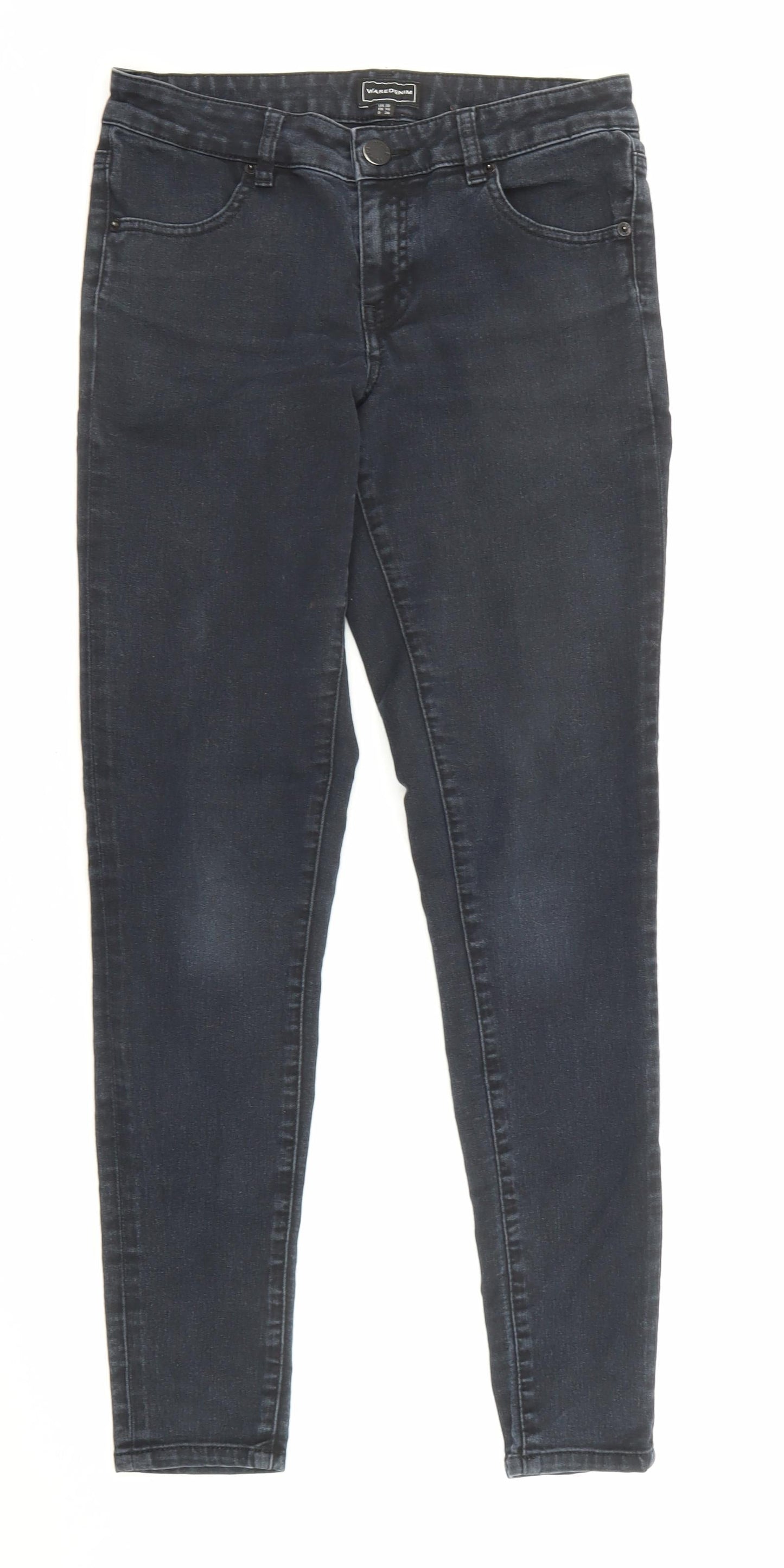Womens UK Size 10 Warehouse Regular Fit Skinny Black Jeans