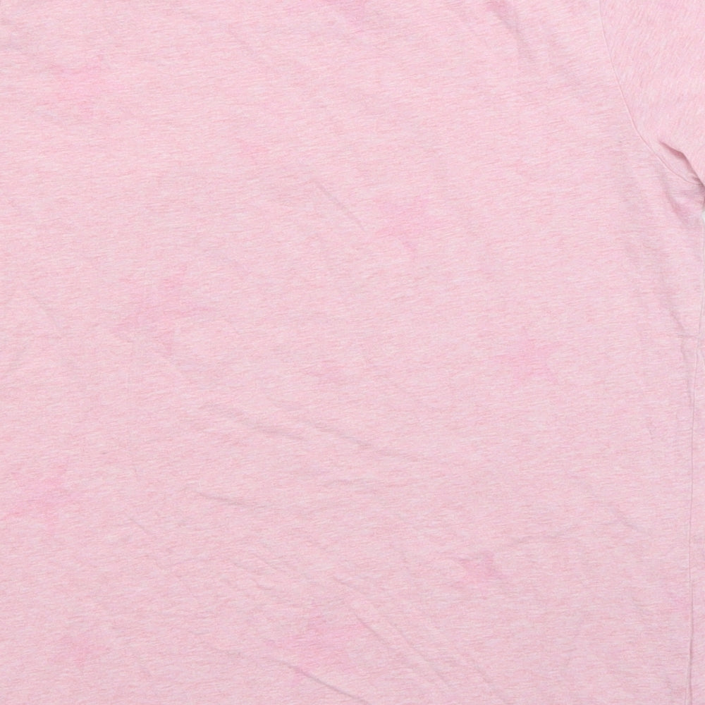 John Lewis Womens Pink Cotton Basic T-Shirt Size 10 Crew Neck - Stars