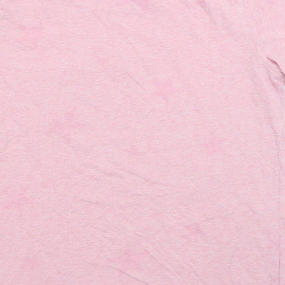 John Lewis Womens Pink Cotton Basic T-Shirt Size 10 Crew Neck - Stars