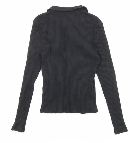 Womens UK Size L Only Black Basic Button-Up