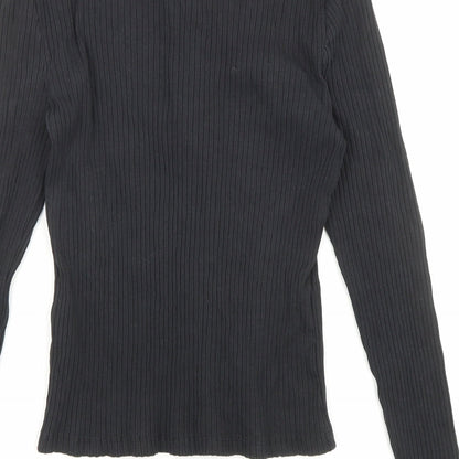 Womens UK Size L Only Black Basic Button-Up
